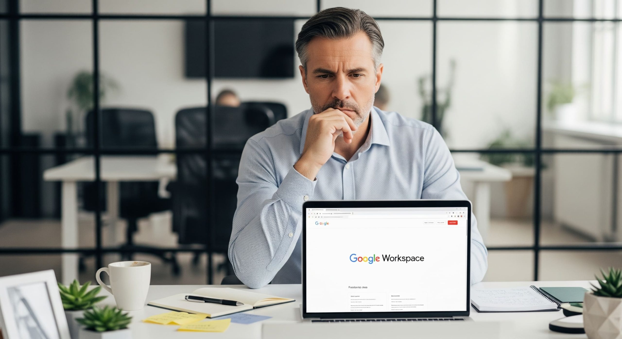Directivo pensando en Workspace